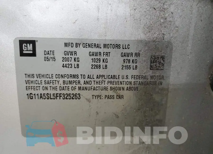 1G11A5SL5FF325263 Photo# 12