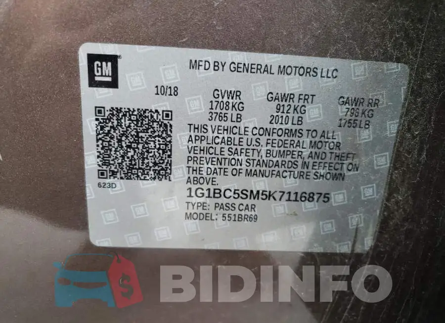 1G1BC5SM5K7116875 Photo# 13