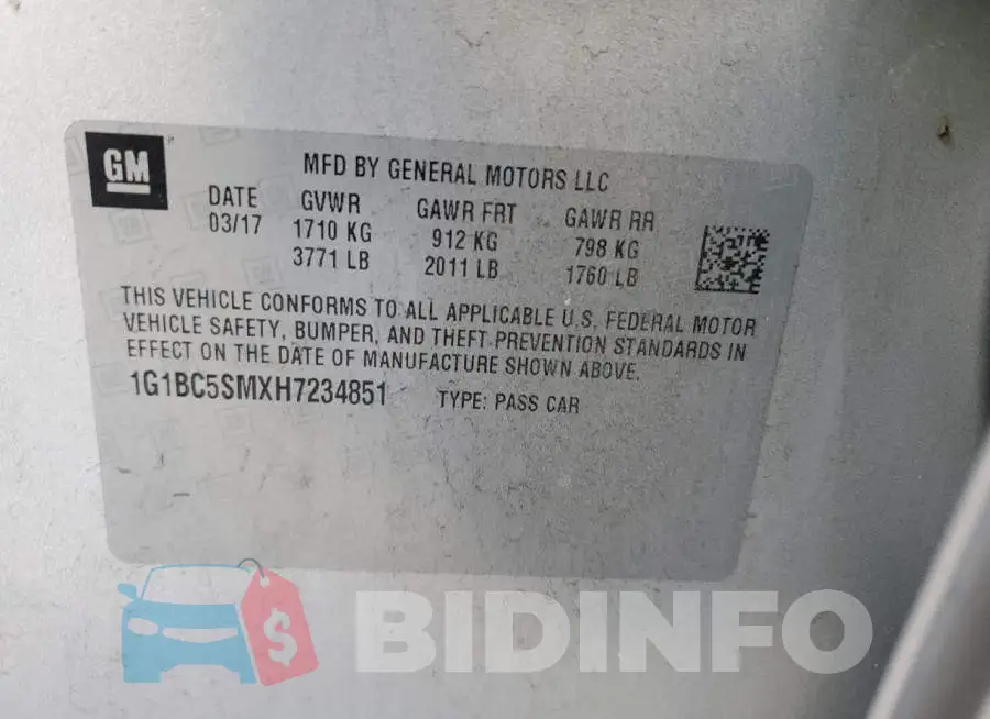 1G1BC5SMXH7234851 Photo# 13
