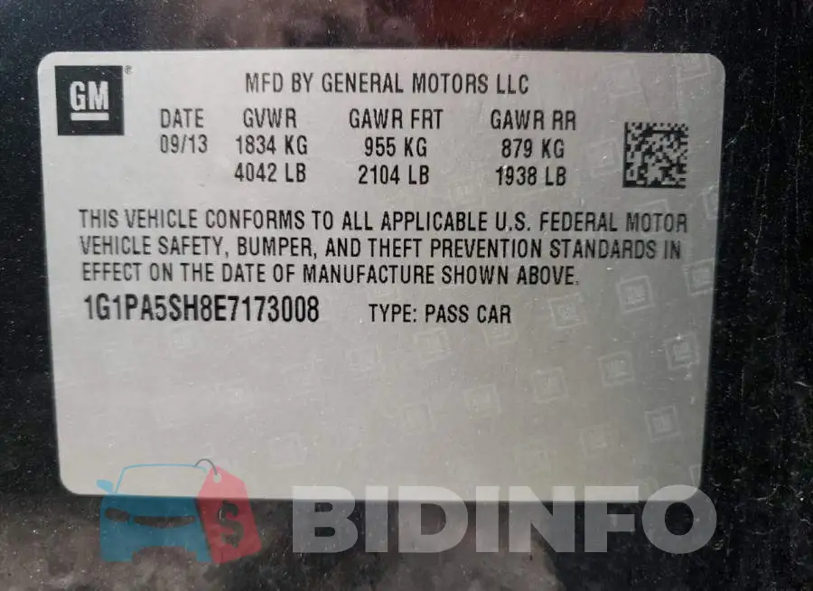 1G1PA5SH8E7173008 Photo# 10