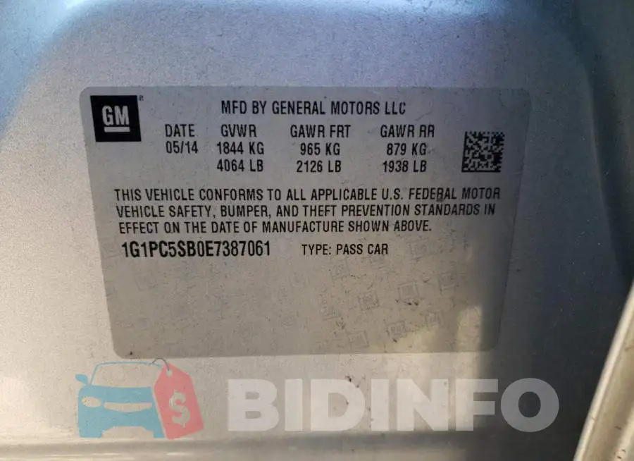 1G1PC5SB0E7387061 Photo# 12