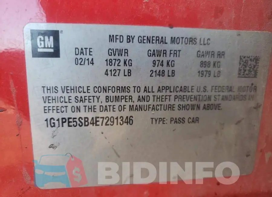 1G1PE5SB4E7291346 Photo# 12