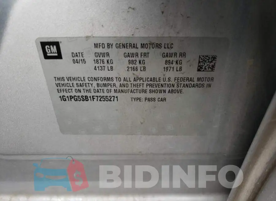 1G1PG5SB1F7255271 Photo# 13