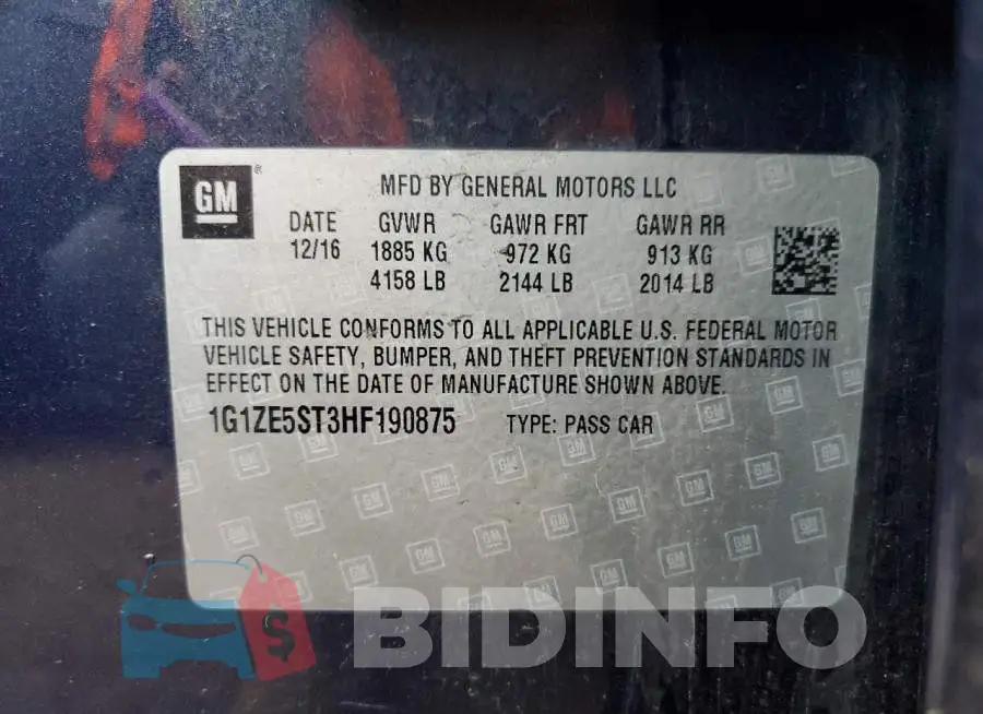 1G1ZE5ST3HF190875 Photo# 12