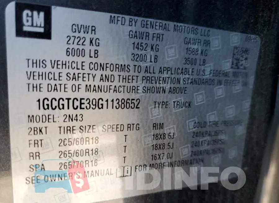 1GCGTCE39G1138652 Photo# 13