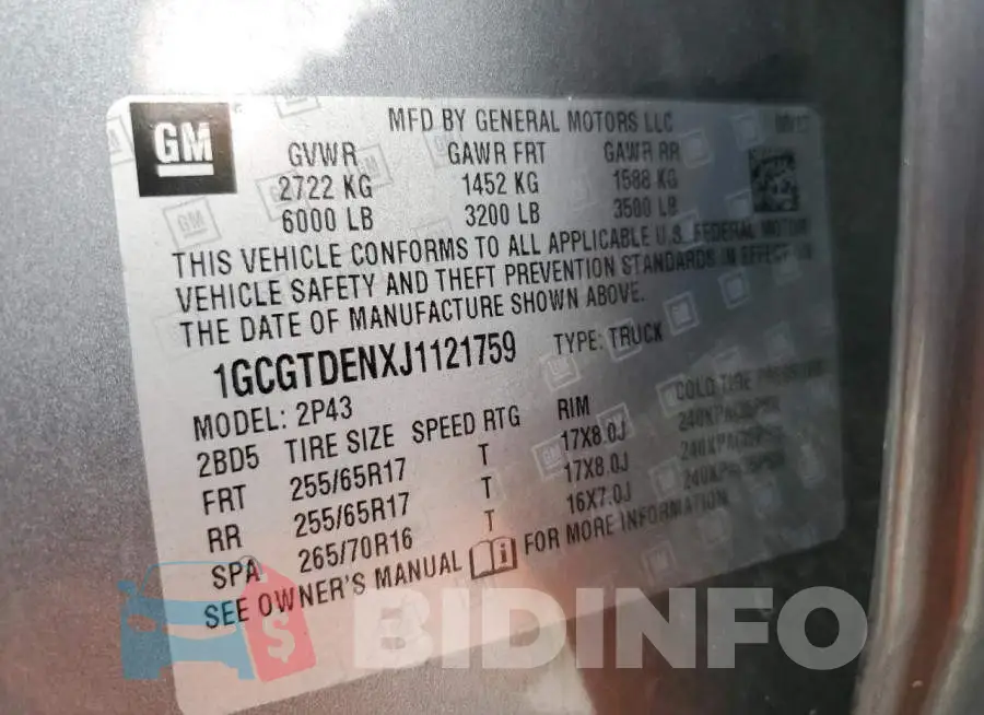1GCGTDENXJ1121759 Photo# 13