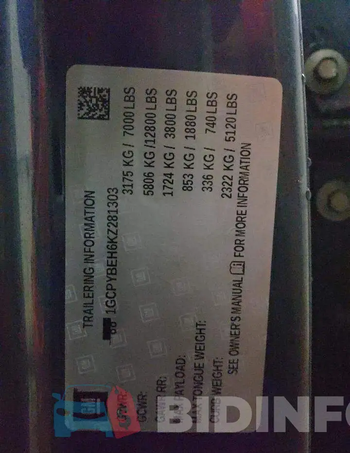1GCPYBEH6KZ281303 Photo# 12