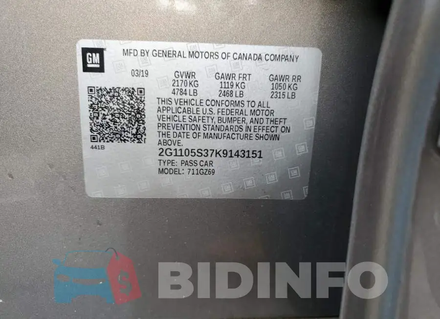 2G1105S37K9143151 Photo# 10