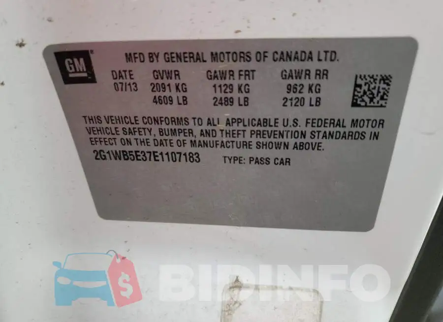 2G1WB5E37E1107183 Photo# 12