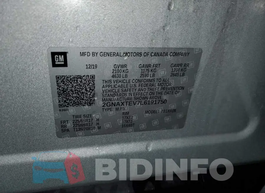 2GNAXTEV7L6191750 Photo# 13