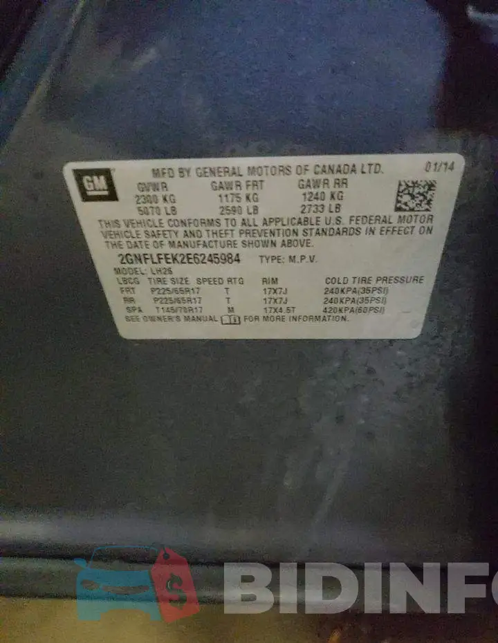 2GNFLFEK2E6245984 Photo# 13