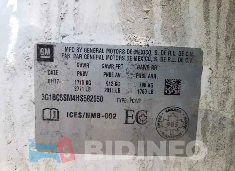 3G1BC5SM4HS582050 Photo# 10