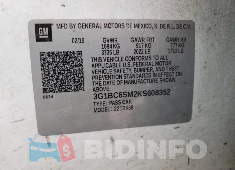 3G1BC6SM2KS608352 Photo# 12