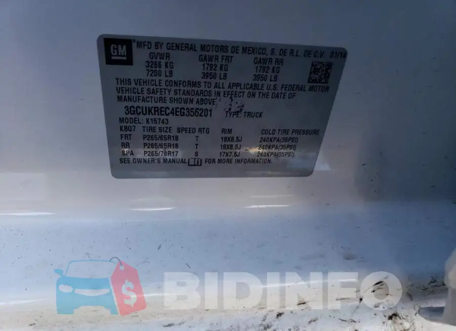 3GCUKREC4EG356201 Photo# 12