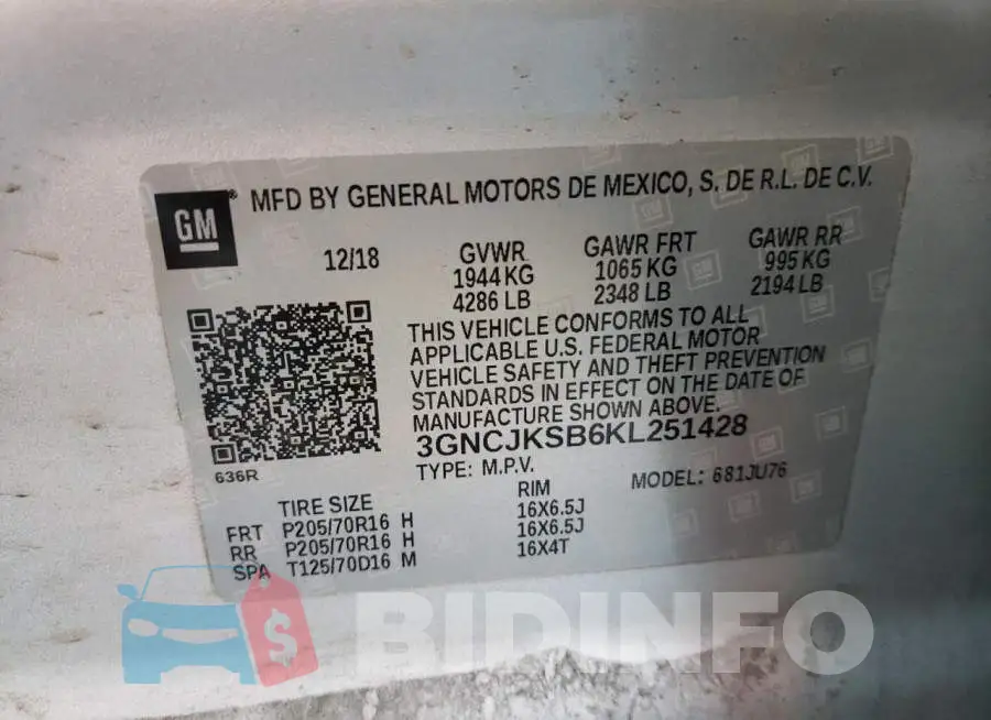 3GNCJKSB6KL251428 Photo# 10