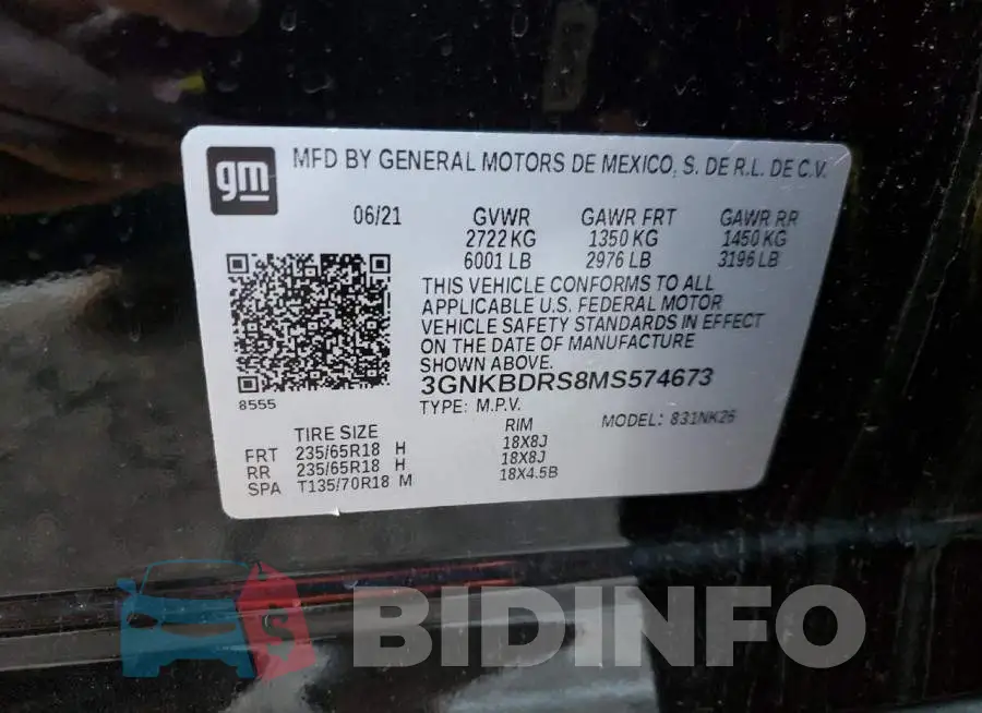 3GNKBDRS8MS574673 Photo# 13