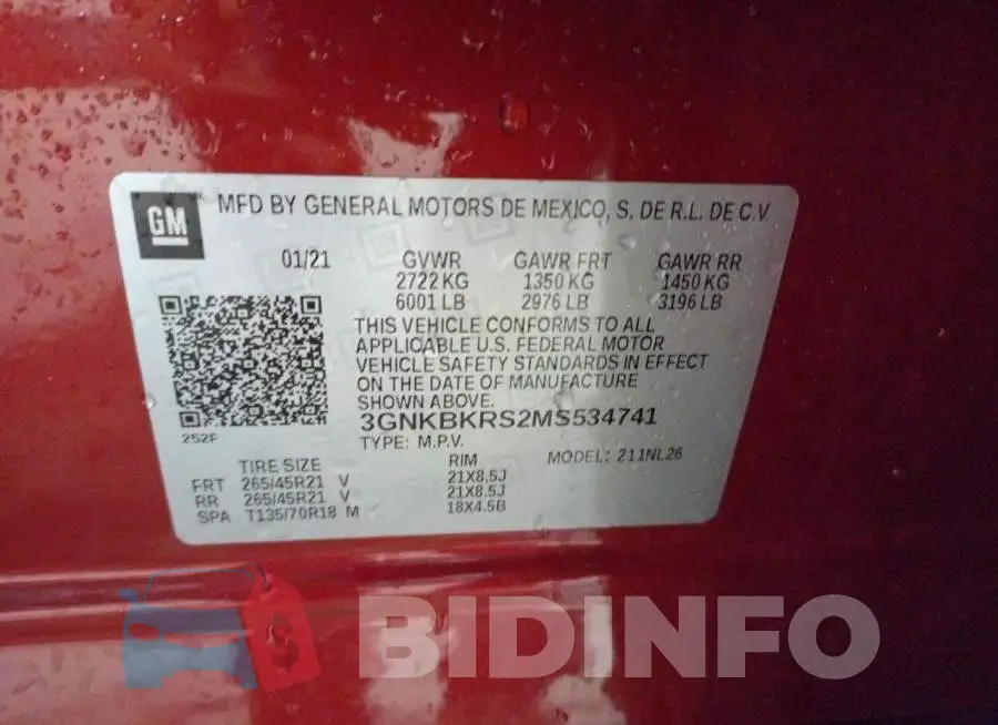 3GNKBKRS2MS534741 Photo# 13