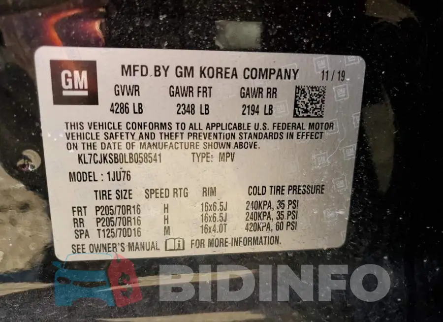 KL7CJKSB0LB058541 Photo# 13