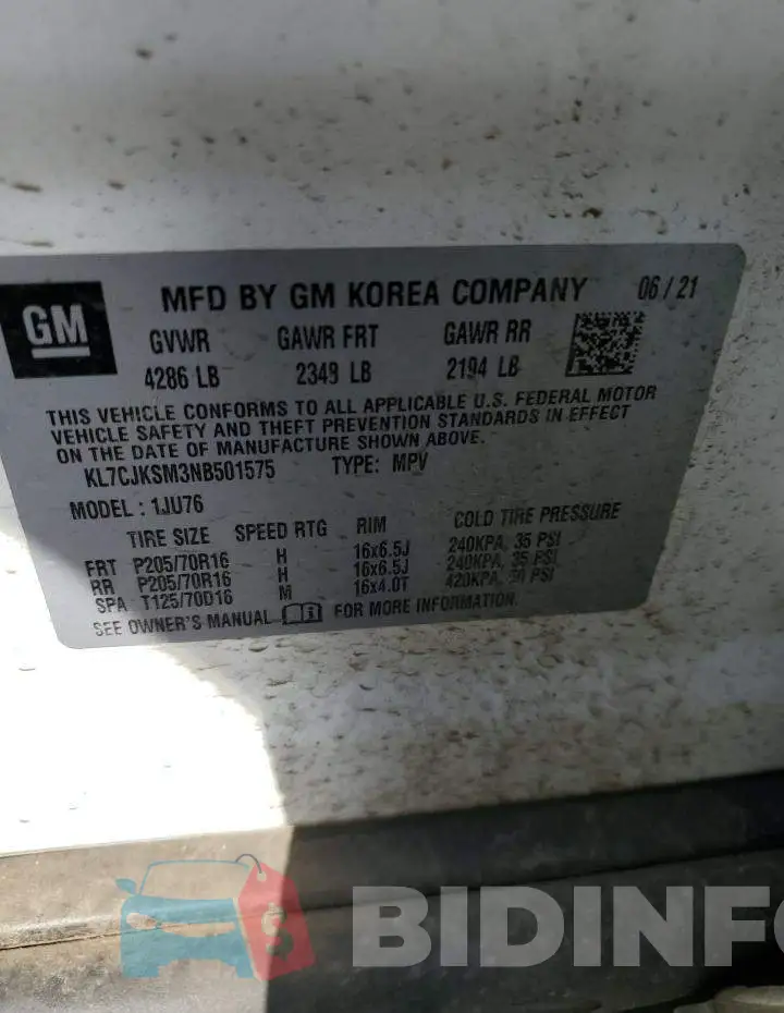 KL7CJKSM3NB501575 Photo# 13