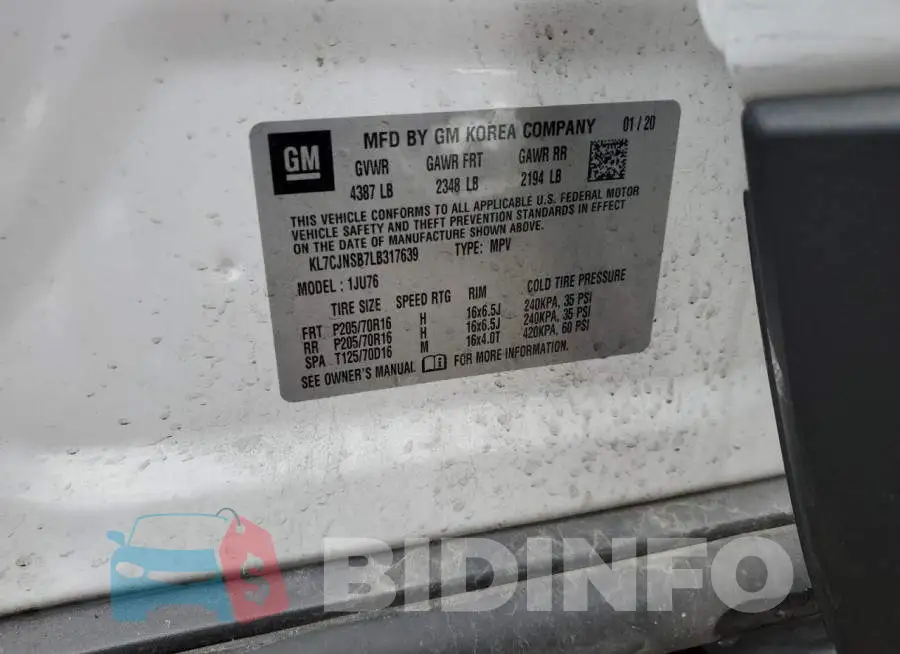 KL7CJNSB7LB317639 Photo# 13