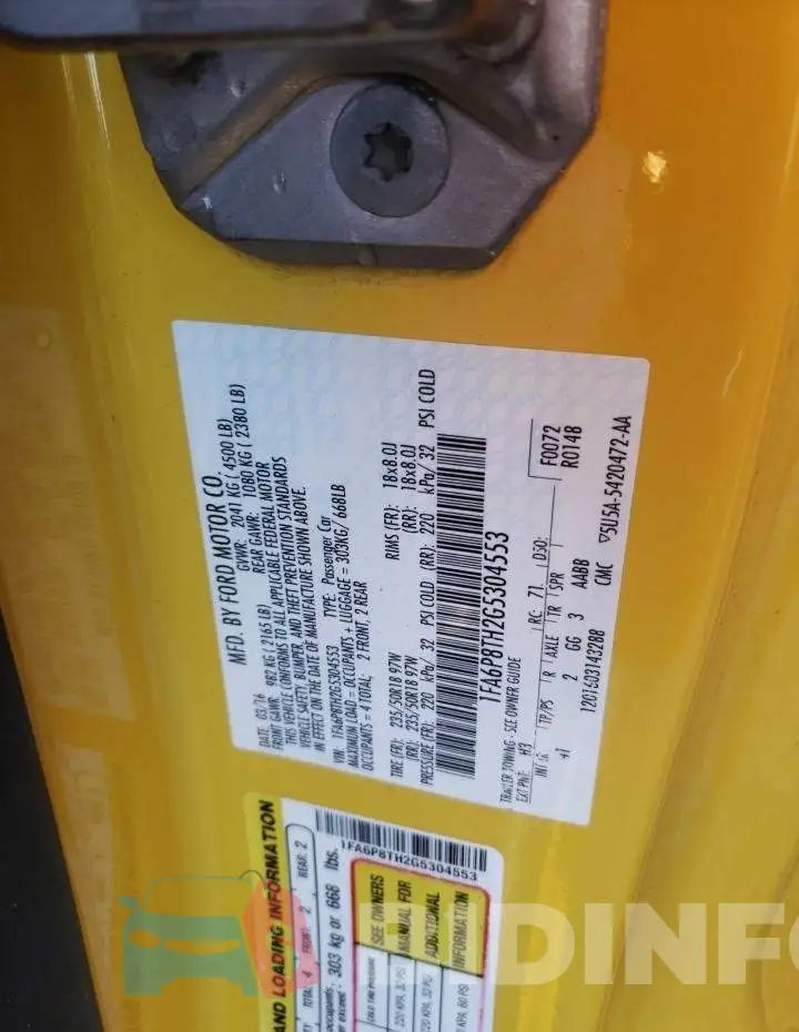 1FA6P8TH2G5304553 Photo# 12