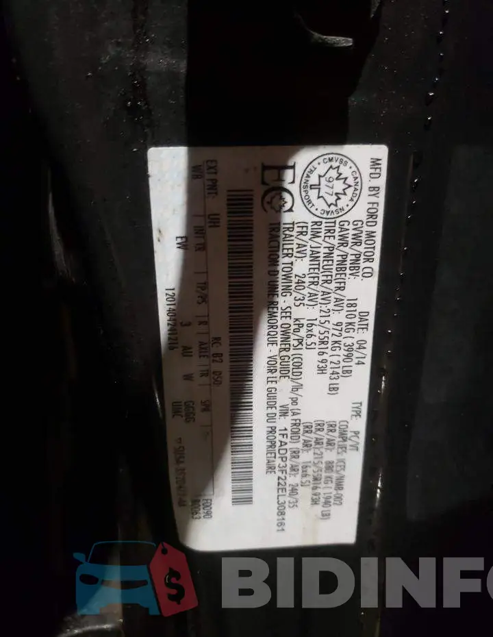 1FADP3F22EL308161 Photo# 12