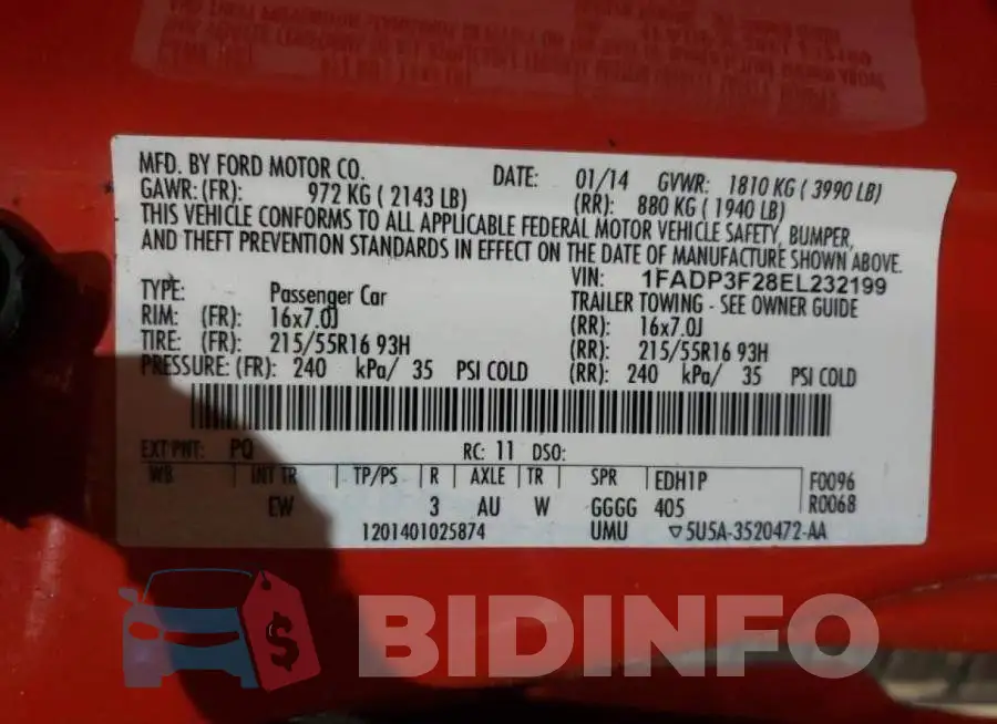 1FADP3F28EL232199 Photo# 12