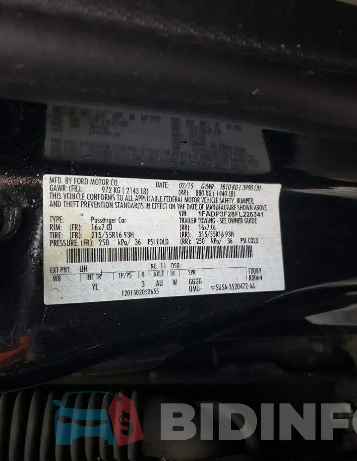 1FADP3F28FL226341 Photo# 12