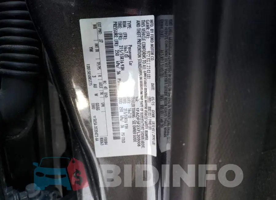 1FADP3F2XFL305008 Photo# 12