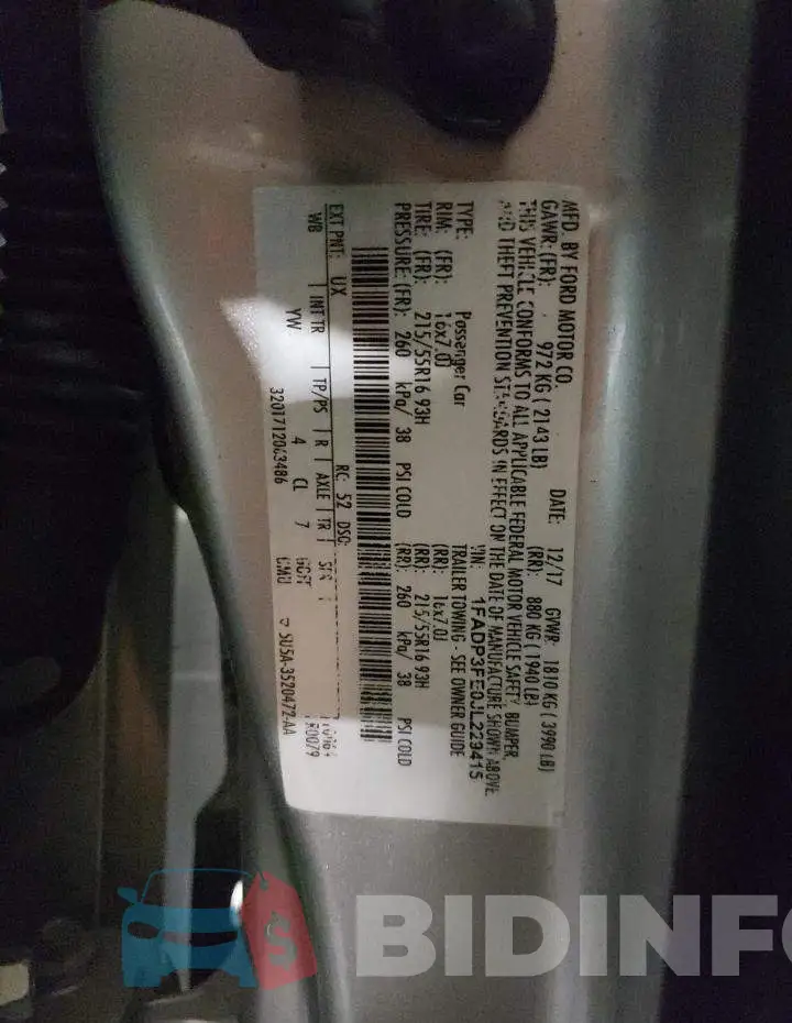 1FADP3FE0JL229415 Photo# 12