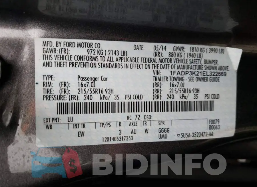 1FADP3K21EL322669 Photo# 12