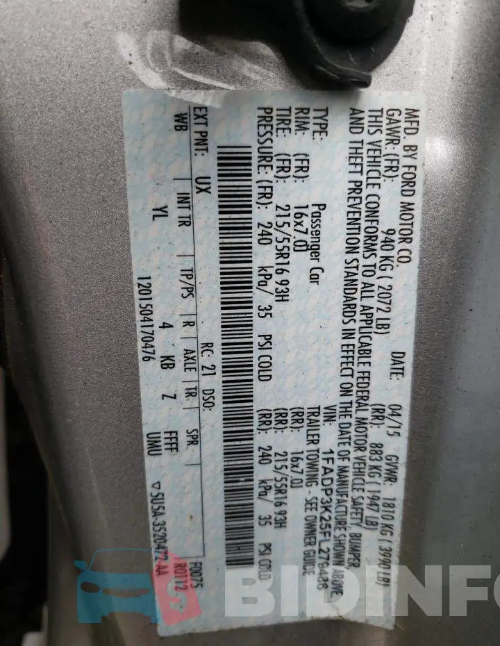 1FADP3K25FL279486 Photo# 13