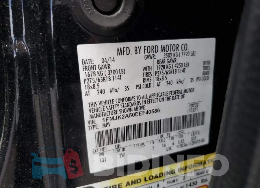 1FMJK2A50EEF40586 Photo# 12