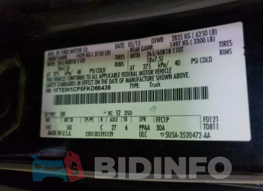 1FTEW1CP5FKD66438 Photo# 12