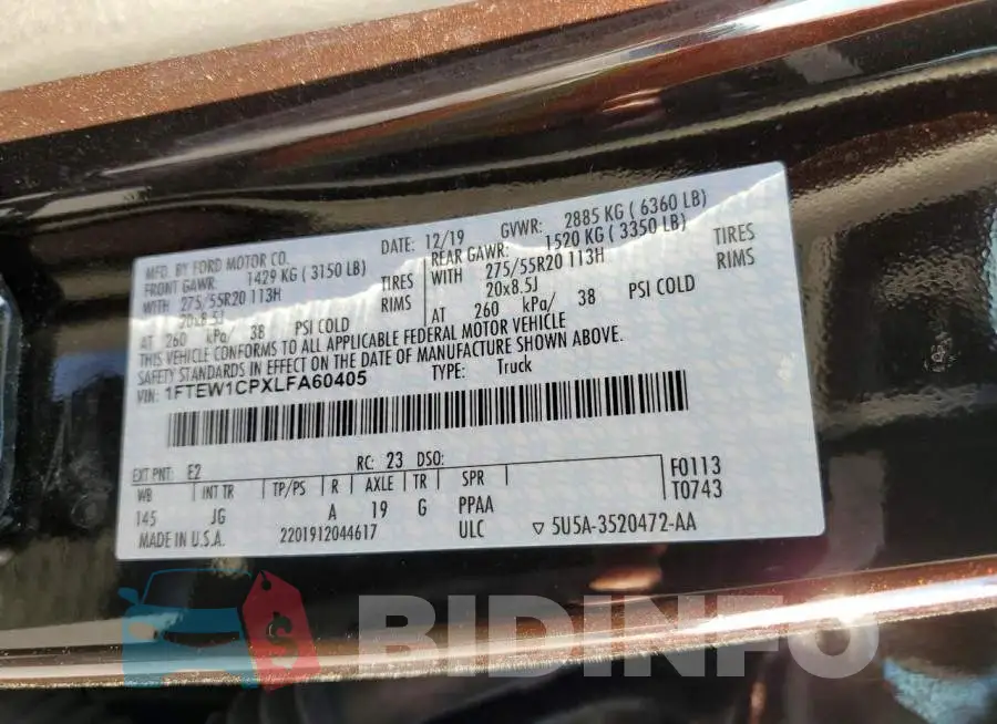1FTEW1CPXLFA60405 Photo# 12