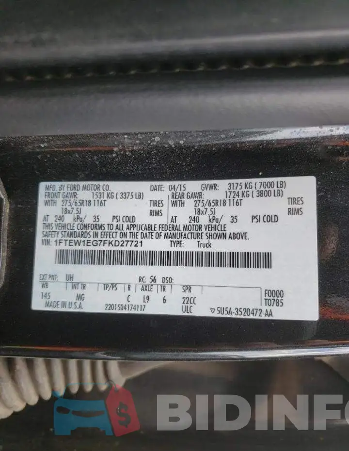 1FTEW1EG7FKD27721 Photo# 10