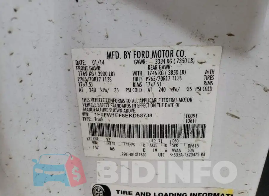 1FTFW1EF8EKD53738 Photo# 12