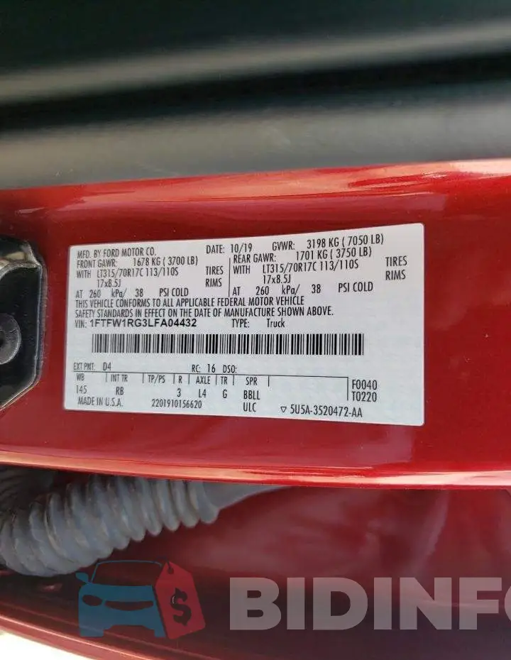 1FTFW1RG3LFA04432 Photo# 10
