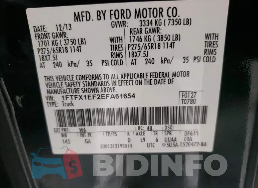 1FTFX1EF2EFA61654 Photo# 10