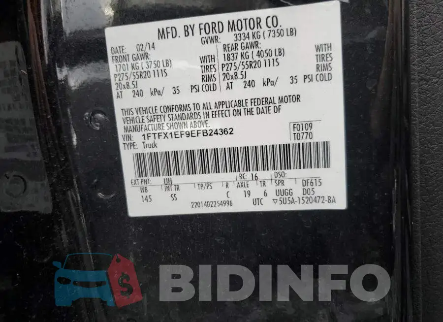 1FTFX1EF9EFB24362 Photo# 12