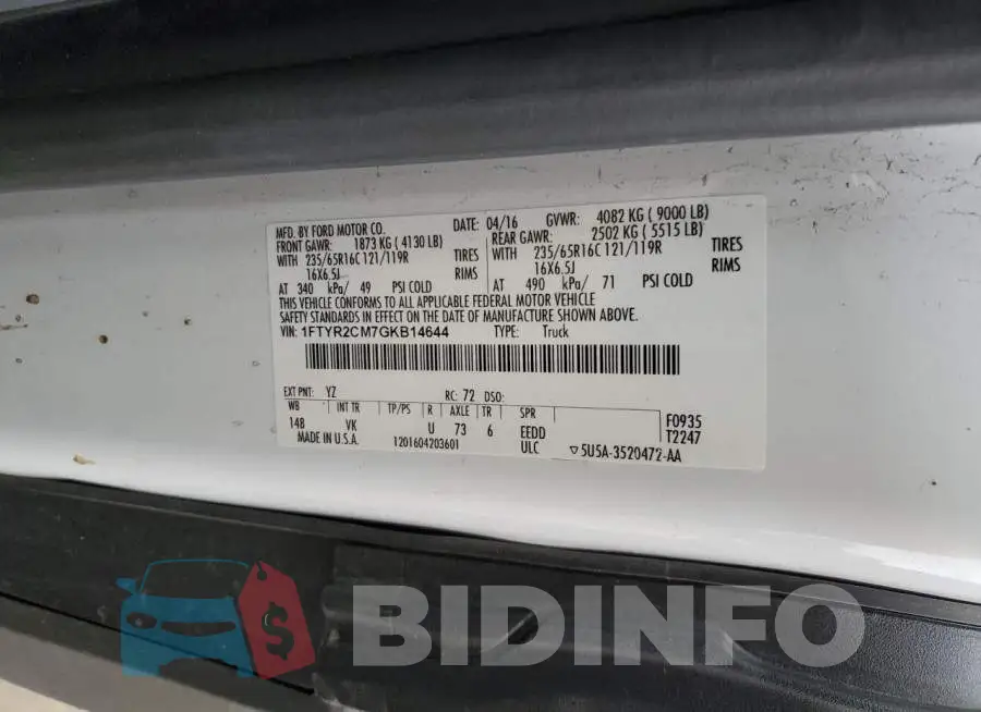 1FTYR2CM7GKB14644 Photo# 13