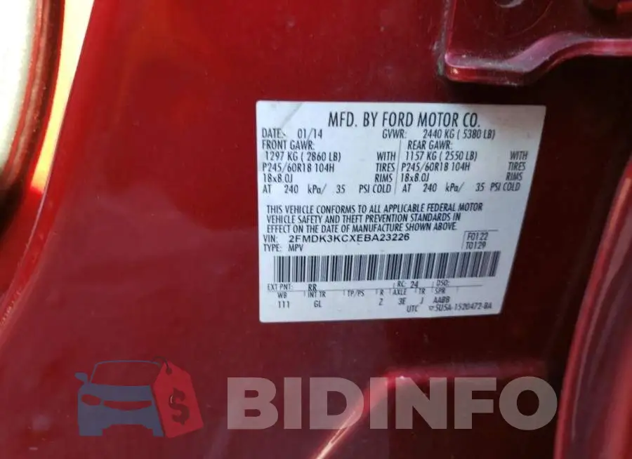 2FMDK3KCXEBA23226 Photo# 14