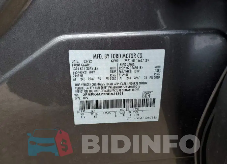 2FMPK4AP3NBA21891 Photo# 13