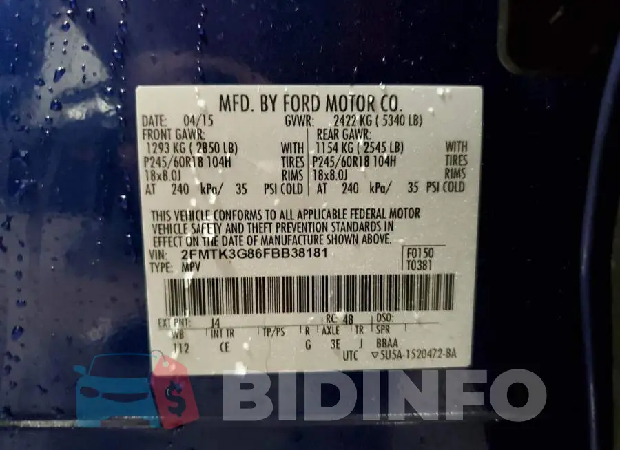 2FMTK3G86FBB38181 Photo# 12