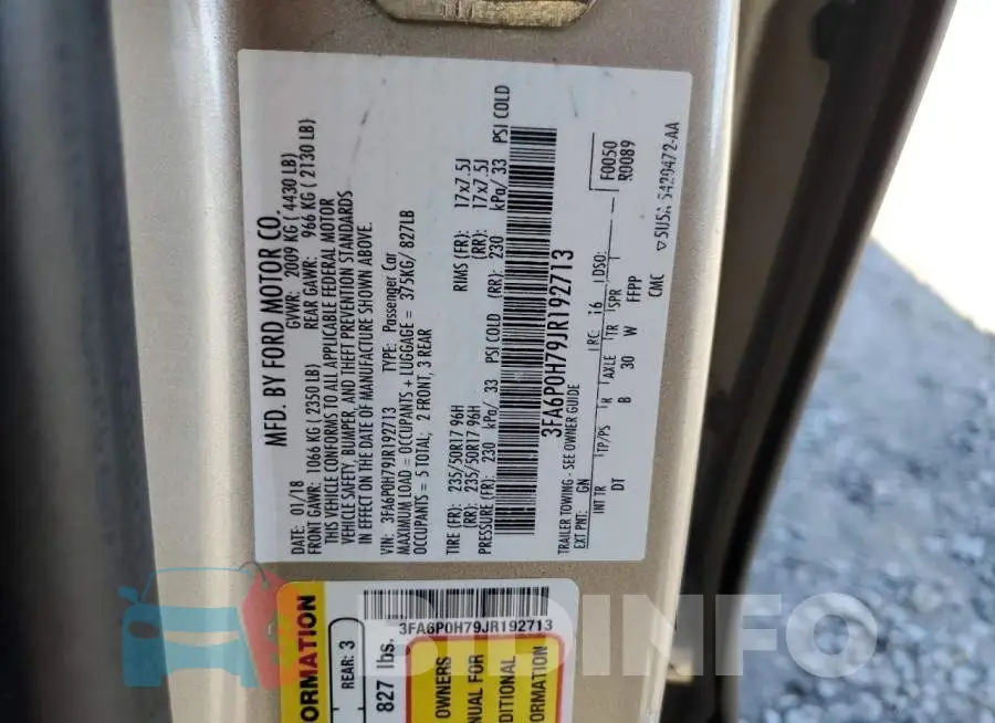 3FA6P0H79JR192713 Photo# 12