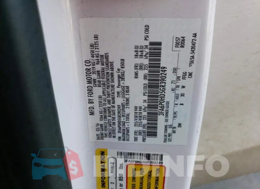 3FA6P0HD5GR390249 Photo# 12