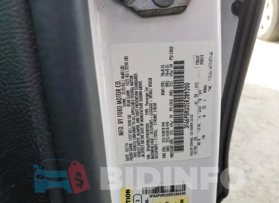 3FA6P0RU2ER289200 Photo# 12