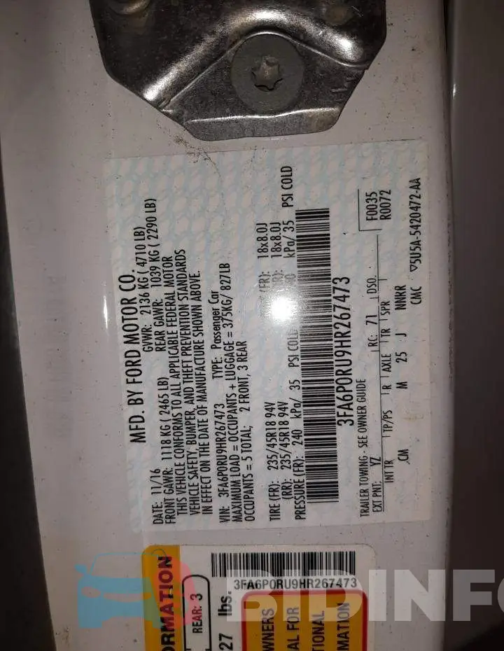 3FA6P0RU9HR267473 Photo# 12