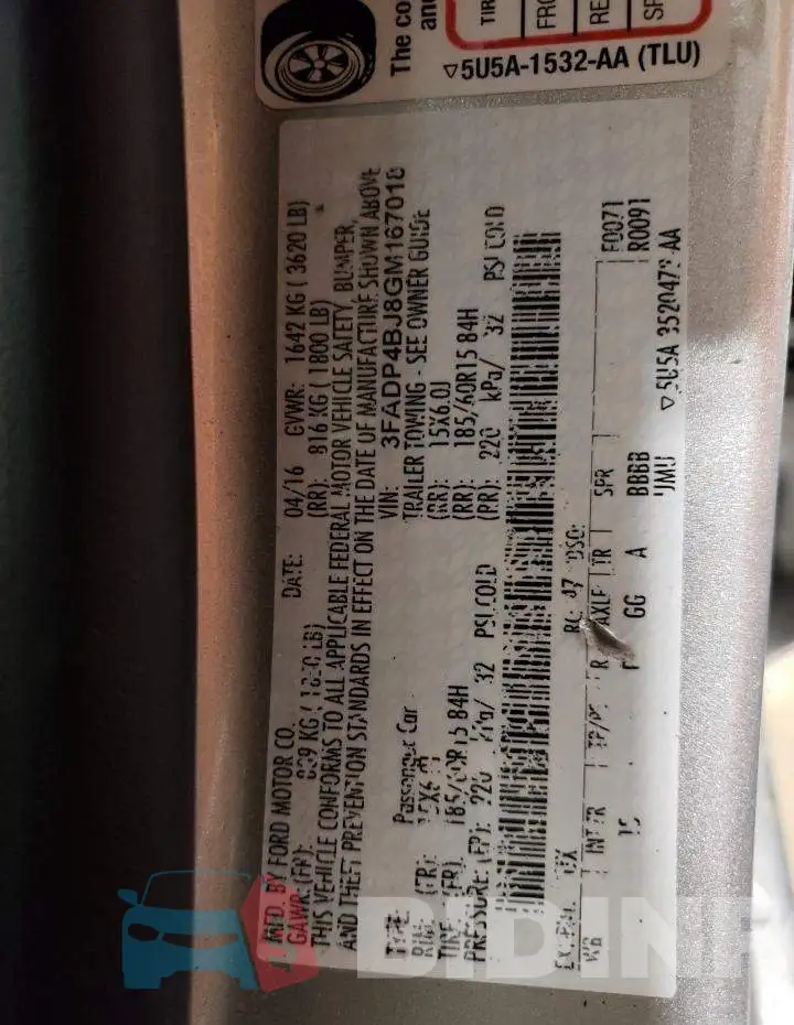 3FADP4BJ8GM167018 Photo# 12