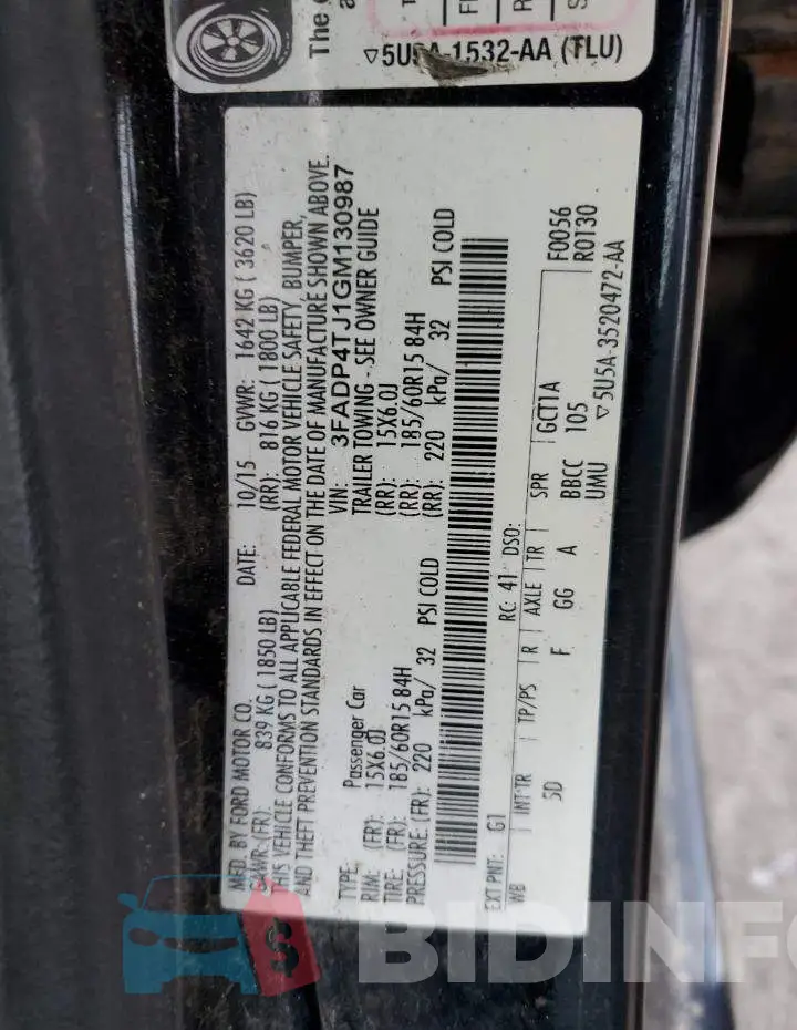 3FADP4TJ1GM130987 Photo# 12